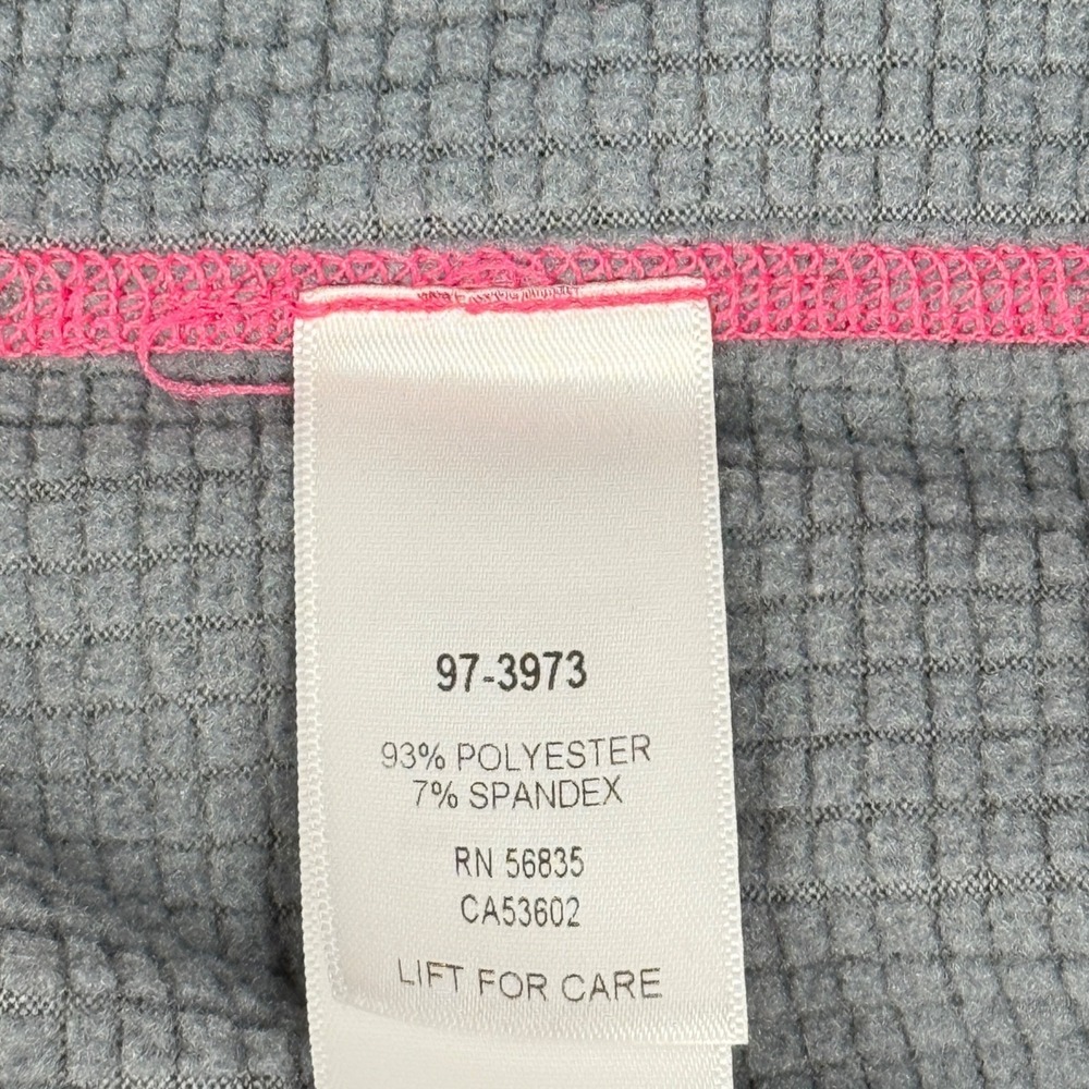 Cabelas Womens Baselayer Shirt Medium Weight Size Small Gray Black Pink Stitch - Picture 6 of 12